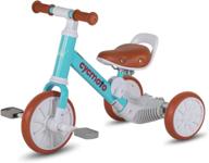 🚴 cycmoto 2 in 1 balance tricycle: perfect trike for kids aged 1-4 with 3 eva wheels - available in pink, blue, and purple! logo