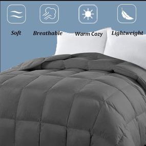 img 3 attached to California King Gray Quilted Feather Comforter by FASO - Feather & Down Filled, All Season Duvet Insert or Stand-Alone – 96×104 Inch