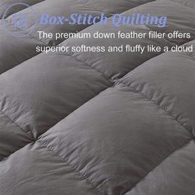img 2 attached to California King Gray Quilted Feather Comforter by FASO - Feather & Down Filled, All Season Duvet Insert or Stand-Alone – 96×104 Inch