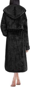 img 3 attached to PAVILIA Hooded Fluffy Fleece Bathrobe