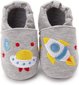 img 1 attached to HsdsBebe Toddler Slippers Sneakers Moccasins First Boys' Shoes in Slippers