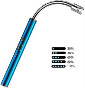 img 2 attached to 🕯️ Convenient USB Rechargeable Candle Lighter: Long Flexible Flameless Electric Arc Lighter for Candles, Camping, Grill, Stove, BBQ - Blue