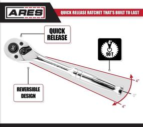 img 2 attached to 🔧 Премиум хром-ванадиевая сталь, ратчет ARES 70305 с приводом 3/8 дюйма, с 90-зубой головкой и функцией быстрого сброса и обратного движения.