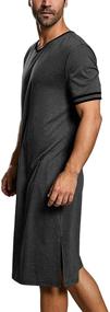 img 2 attached to 👕 Ultimate Comfort and Style: Enjoybuy Men's Sleepshirt Nightgown – Premium Nightwear and Lounge Clothing