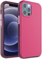 🌹 ykooe shockproof iphone 12 pro max case 6.7" - rose red, soft tpu bumper, anti-scratches hard pc back, detachable buttons, protective cover logo