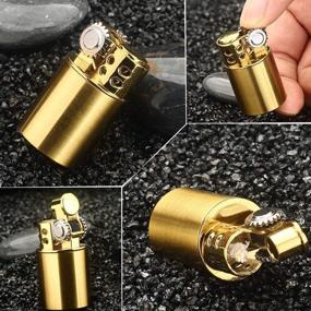 img 1 attached to 🔥 Vintage Gold Pocket Lighter - A Unique and Stylish Windproof Trench Reusable Lighter for Smoking Weed and Cigarettes