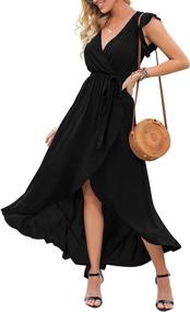 img 3 attached to GRECERELLE Womens Bohemian Dresses Black Medium Women's Clothing and Dresses