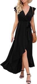 img 4 attached to GRECERELLE Womens Bohemian Dresses Black Medium Women's Clothing and Dresses