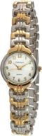 ⌚ stylish and chic: timetech women's 2680l two-tone wishbone link watch logo