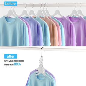 img 1 attached to 10 Piece Metal Magic Hangers – Closet Space Saving Wardrobe 👕 Organizer, Silver Hook Design Clothing Hanger – Closet Organizer for Maximizing Space