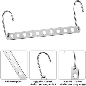 img 2 attached to 10 Piece Metal Magic Hangers – Closet Space Saving Wardrobe 👕 Organizer, Silver Hook Design Clothing Hanger – Closet Organizer for Maximizing Space