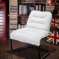 🪑 zenree lounge accent chair with sherpa seat for bedroom, dorm, and indoor living room decor логотип