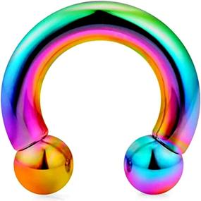 img 4 attached to Bodytrend Surgical Steel 316L Circular Barbell Horseshoe PA Ring in Rainbow - 00G to 18G - Popular Sizes 6mm to 19mm - Certified by Sheffield Assay Office as per British Standard