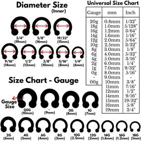 img 2 attached to Bodytrend Surgical Steel 316L Circular Barbell Horseshoe PA Ring in Rainbow - 00G to 18G - Popular Sizes 6mm to 19mm - Certified by Sheffield Assay Office as per British Standard