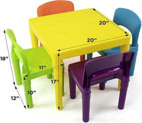 img 1 attached to 🟡 Humble Crew Kids Plastic 4 Set: Vibrant Yellow Table with Matching Chairs for Playful Spaces