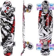 caroma 22 inch complete mini cruiser skateboard for teens, beginners, girls, boys - ideal skateboard for kids логотип