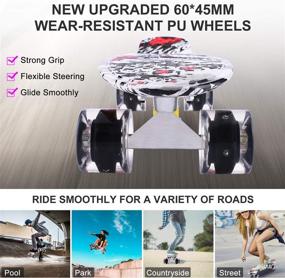 img 2 attached to Caroma 22 Inch Complete Mini Cruiser Skateboard for Teens, Beginners, Girls, Boys - Ideal Skateboard for Kids