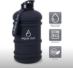 img 1 attached to 🥤 Aqua Jug Big Water Bottle, Dishwasher Safe BPA Free Drinking Water, Dark Knight Black 2.2L, Perfect for Gym Fitness Workout Sports Hiking and More