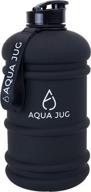 🥤 aqua jug big water bottle, dishwasher safe bpa free drinking water, dark knight black 2.2l, perfect for gym fitness workout sports hiking and more логотип