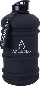 img 4 attached to 🥤 Aqua Jug Big Water Bottle, Dishwasher Safe BPA Free Drinking Water, Dark Knight Black 2.2L, Perfect for Gym Fitness Workout Sports Hiking and More