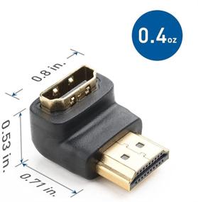 img 1 attached to 🔌 Cable Matters 2-Pack Right Angle HDMI Adapter: Enhancing 4K and HDR Viewing Experience