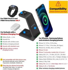 img 3 attached to Intoval 3-в-1 зарядное устройство: Fitbit Sense, Fitbit Versa 3, iPhones, Samsung Galaxy Note и S Phones, Airpods Pro, Galaxy Buds +/Live и многие другие беспроводные зарядные телефоны или наушники. (V3, белый)