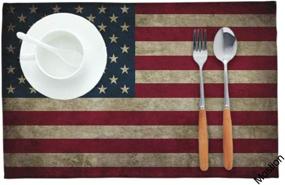 img 3 attached to Moslion Placemats Patriotic Waterproof Heat Resistant