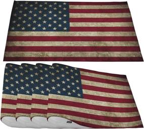 img 4 attached to Moslion Placemats Patriotic Waterproof Heat Resistant