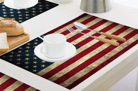 img 1 attached to Moslion Placemats Patriotic Waterproof Heat Resistant