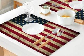 img 2 attached to Moslion Placemats Patriotic Waterproof Heat Resistant