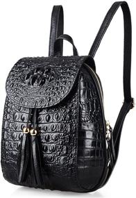 img 3 attached to 👜 PIJUSHI Crocodile Fashion Leather Backpack for Women's Handbags & Wallets in Trendy Fashion Backpacks