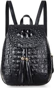 img 4 attached to 👜 PIJUSHI Crocodile Fashion Leather Backpack for Women's Handbags & Wallets in Trendy Fashion Backpacks