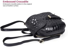 img 2 attached to 👜 PIJUSHI Crocodile Fashion Leather Backpack for Women's Handbags & Wallets in Trendy Fashion Backpacks
