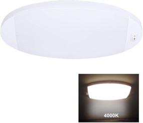 img 4 attached to 🔆 Светильник Facon Fashion LED 12V RV Dome - Большая овальная панкейк лампа с выключателем | Внутренний потолочный светильник для автодомов, кемперов, трейлеров, лодок - Длина: 9-1/4'', DDS01-608-CW