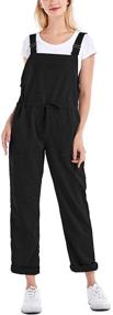 img 3 attached to 👖 Gihuo Women's Adjustable Black Overalls Jumpsuit - Women's Clothing for Jumpsuits, Rompers & Overalls (Size S)