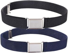 img 4 attached to 👦 Stylish and Durable HOLD’EM Kids Belts: Silver Square Buckle 1” Elastic Belts for Boys and Toddler Girls