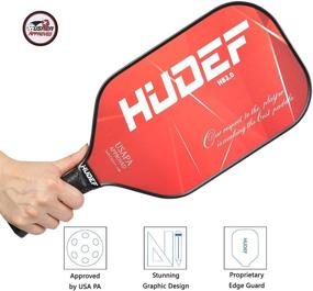 img 1 attached to HUDEF Pickleball Single Paddle: Lightweight Graphite Carbon Fiber Face, Elongated Shape, Honeycomb Core, Cushion Comfort Grip - USAPA Approved