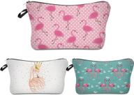 🦄 deanfun 3pcs funny 3d printing women cosmetic bag set - unicorn & flamingos: multifunctional pencil holders and more! logo