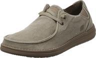 skechers melson raymon canvas moccasin: medium men's shoes with enhanced comfort and style logo