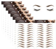 8 sheets 4d hair-like authentic eyebrow tattoo stickers, brown lazy natural waterproof eyebrows for women - imitation ecological makeup tool with classic pattern (88 pairs) logo
