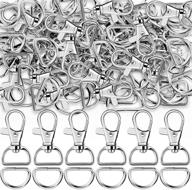 40pcs teenitor swivel snap hooks and d rings set - large size keychain hooks (25mm id, 38.5mm length) for lanyard and sewing projects (25mm inside, 3mm thickness) logo