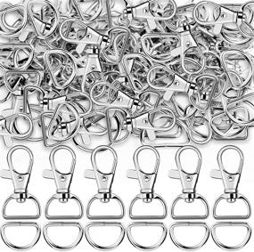 img 4 attached to 40Pcs Teenitor Swivel Snap Hooks and D Rings Set - Large Size Keychain Hooks (25mm ID, 38.5mm Length) for Lanyard and Sewing Projects (25mm Inside, 3mm Thickness)