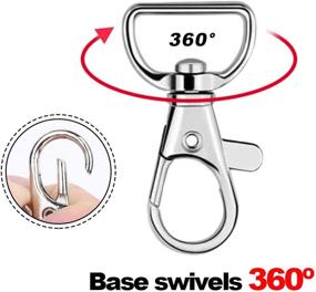 img 2 attached to 40Pcs Teenitor Swivel Snap Hooks and D Rings Set - Large Size Keychain Hooks (25mm ID, 38.5mm Length) for Lanyard and Sewing Projects (25mm Inside, 3mm Thickness)