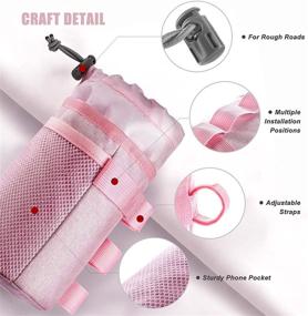 img 2 attached to 🥤 VLTAWA Bike Cup Holder 2 Pack - Insulated Water Bottle Holder for Bike (No Screws, Handlebar Mount, 32oz/1L) - Pink (2 Pack)