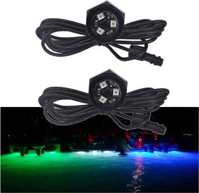 img 4 attached to 🚤 2-Pack NBWDY Boat Drain Plug Underwater Light, 3X3W/12V, 50000hr Lifespan, Garber-Fishing, Swimming, Diving, 1/2" NPT, RGB with Bluetooth Remote Controller