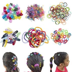 img 4 attached to FIRST DAWN 650 pcs Hair Accessories Set for Girls - Colorful Clips, Ties, Bands & Barrettes for Ponytails, Braids & Up-Dos - Suitable for Fine, Thick Hair - Baby to Women's Sizes