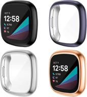 4-пакетный чехол с защитным экраном nanw совместим с fitbit sense/versa 3 логотип