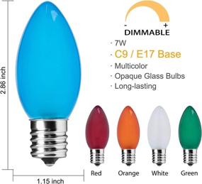 img 2 attached to 🎄 Vintage Incandescent Ceramic Christmas Lights, Multicolor C9 25 Feet, Outdoor Indoor Holiday Decorations for Patio, Fence, Roofline - Opaque Bulbs with 2 Spare, 25 Bulbs included