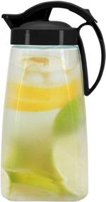 img 4 attached to 🥤 Pratico Kitchen QuickPour Water Pitcher: Airtight Pitcher for Juice and Beverages - Made in Japan, 2.3 qt, 73 oz, Black