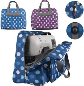 img 3 attached to 🧵 YICBOR Large Capacity Sewing Machine Carrying Case: Oxford Fabric Storage Bag with Pockets and Handles for Singer, Brother, Janome - Purple